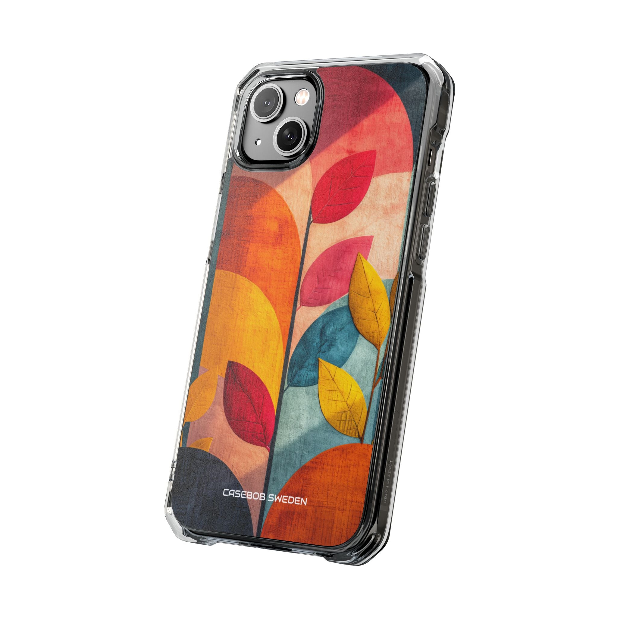 Abstract Orange Blue Design - Clear Impact iPhone 14 Phone Case