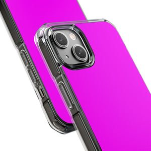 Magenta | Handyhülle für iPhone (Clear Impact Case - Magnetisch) 