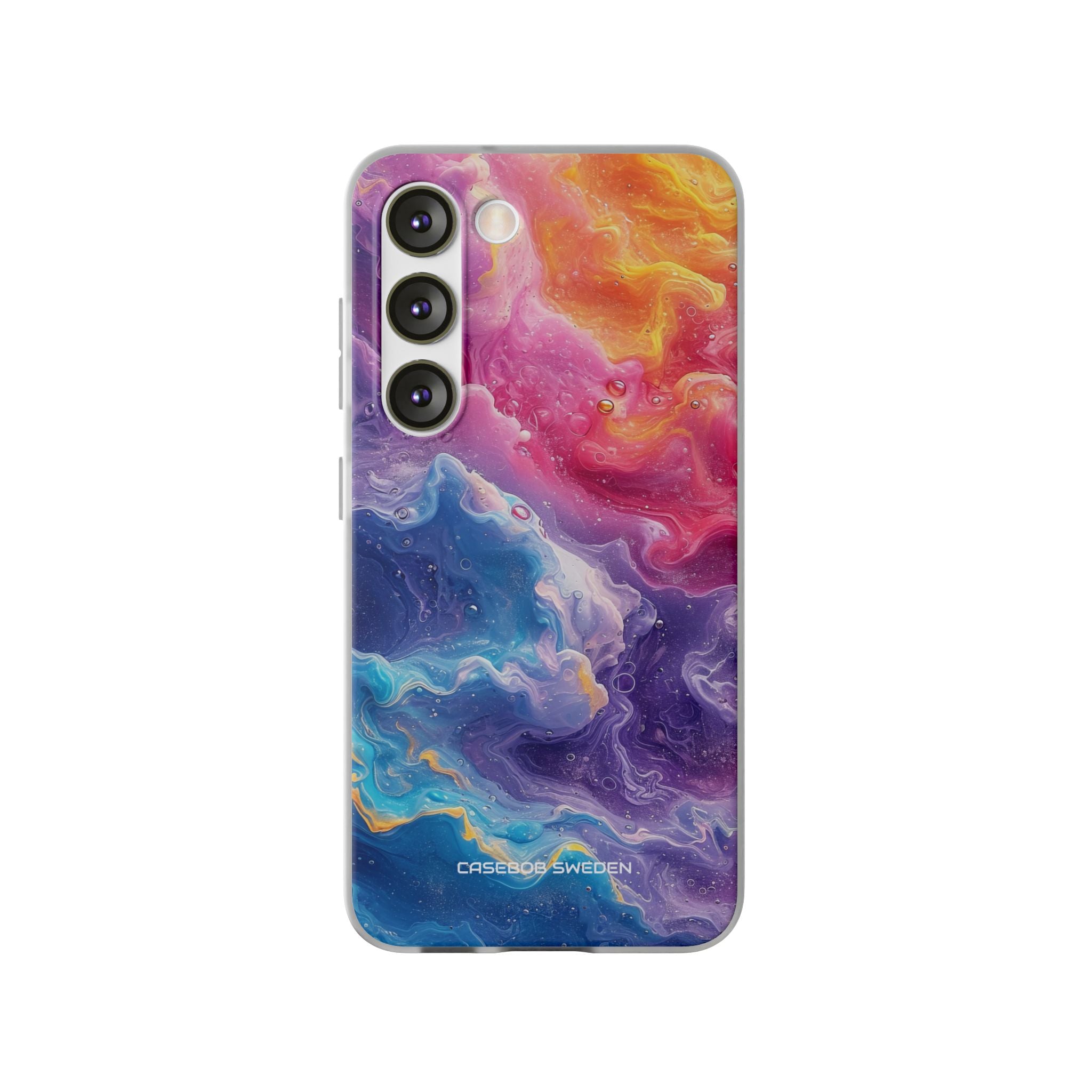 Abstract Blue Pink Waves - Flexi Samsung S23 Phone Case