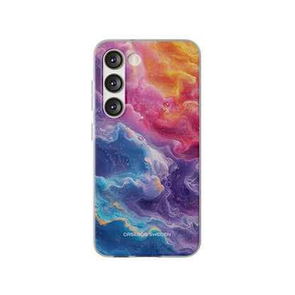 Abstract Blue Pink Waves - Flexi Samsung S23 Phone Case