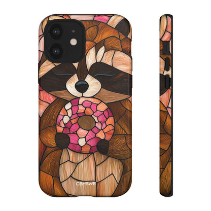 Raccoon Holds Donut - iPhone Case