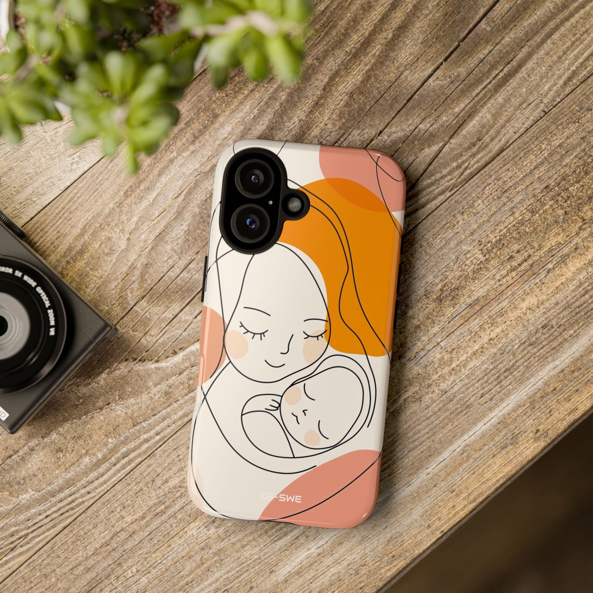 Mother Embraces Child - iPhone Case