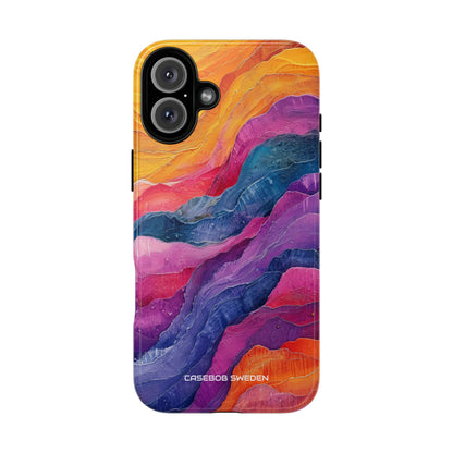 Vibrant Abstract Waves - Tough iPhone 16 Phone Case