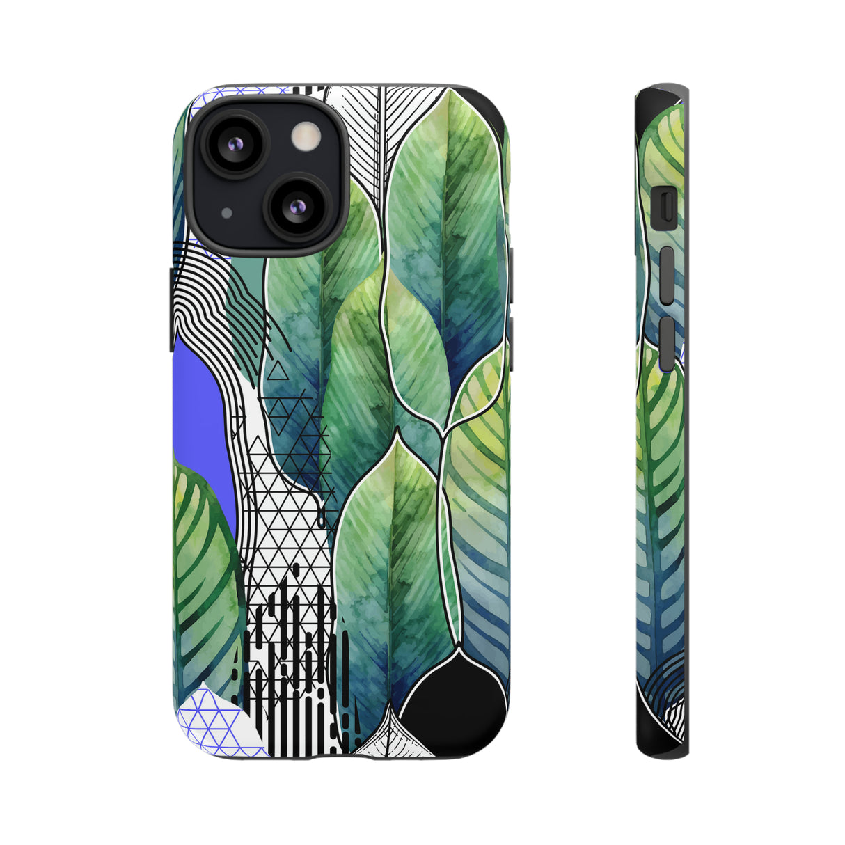 Watercolor Green Leafs - Protective Phone Case