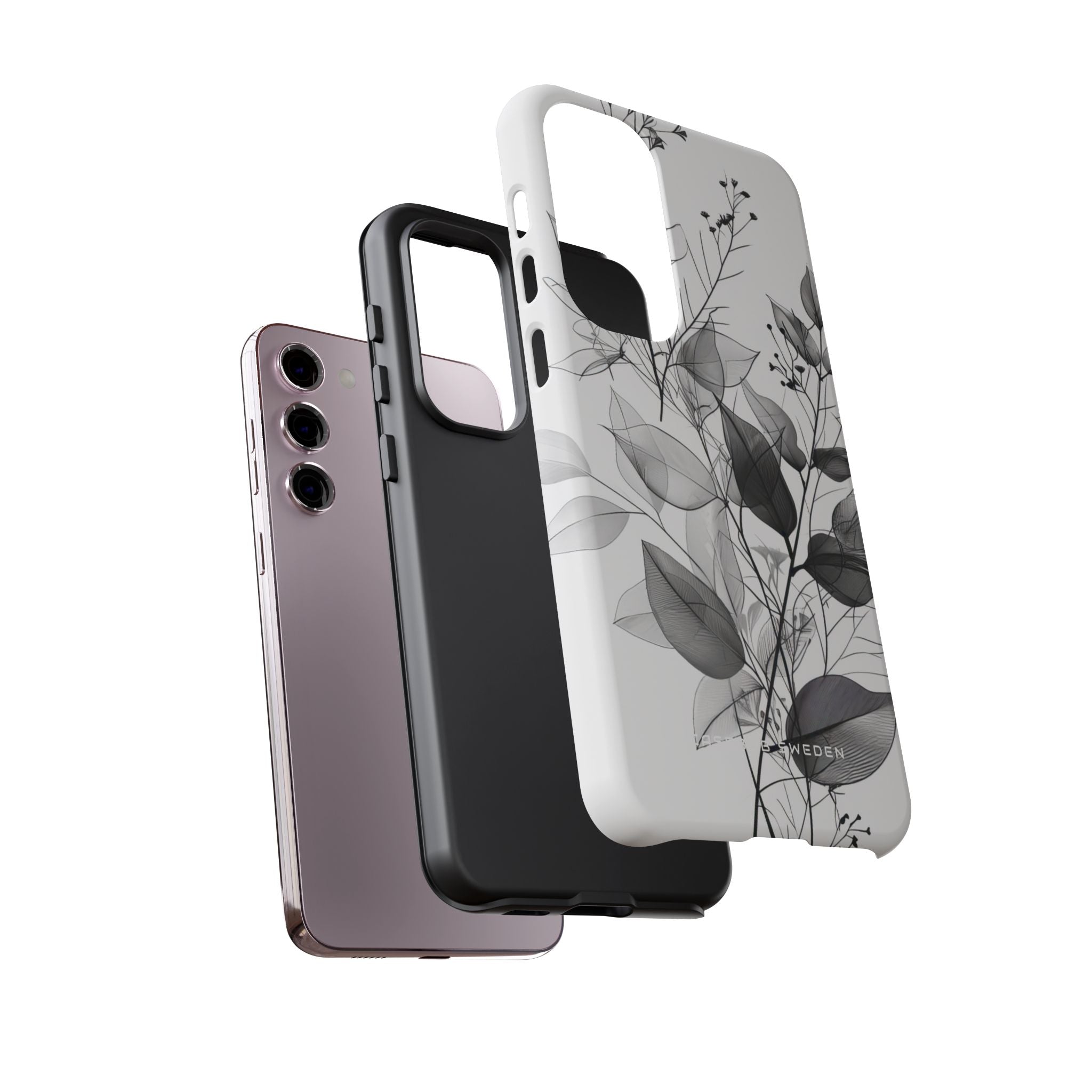 Monochrome Floral Elegance Samsung S23 - Tough Phone Case