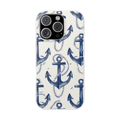 Navy Anchor Loop iPhone 16 Pro Case - Soft
