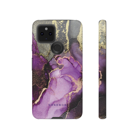 Purple Marble & Gold Phone - Protective Phone Case