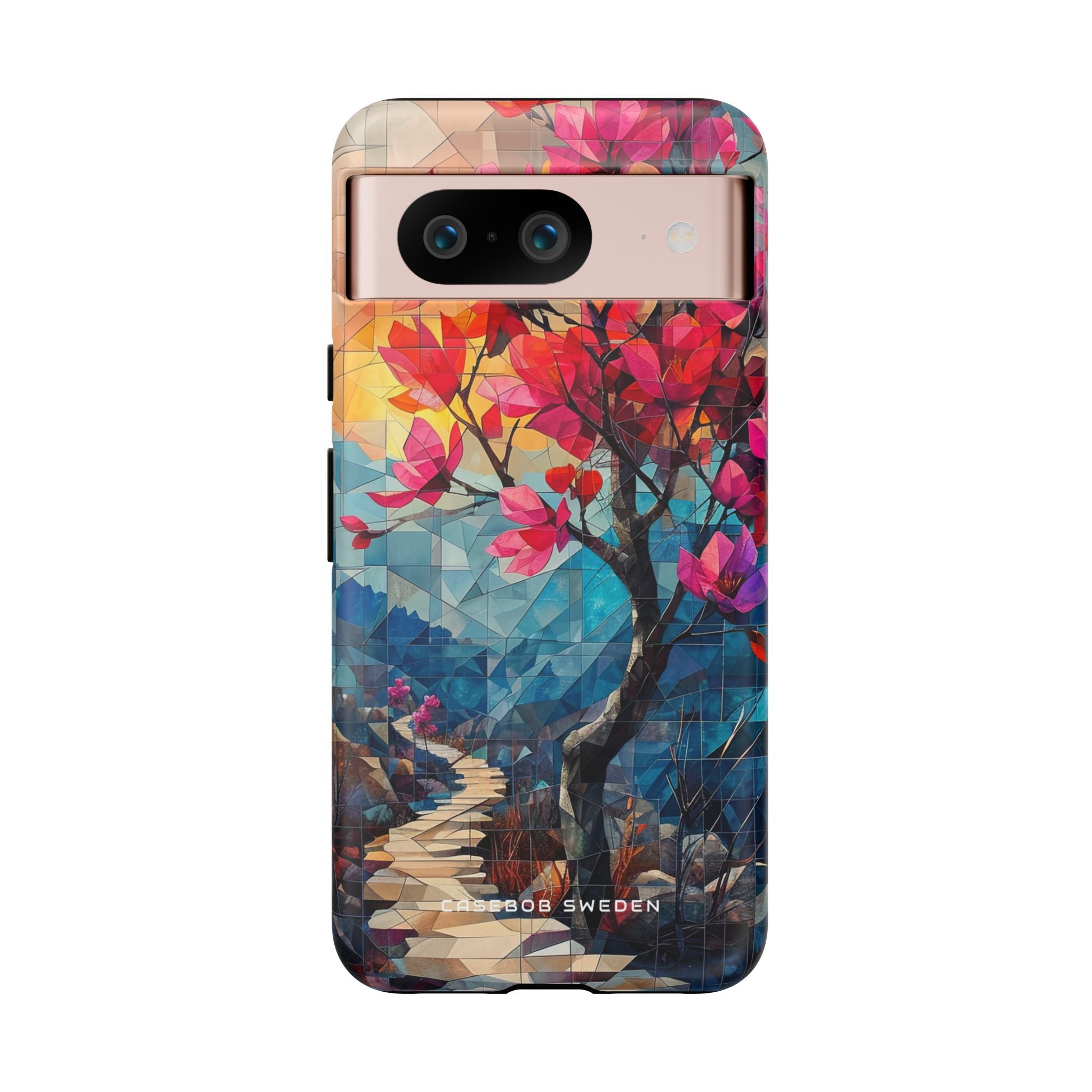 Vibrant Geometric Tree Landscape Google Pixel 8 - Tough Phone Case