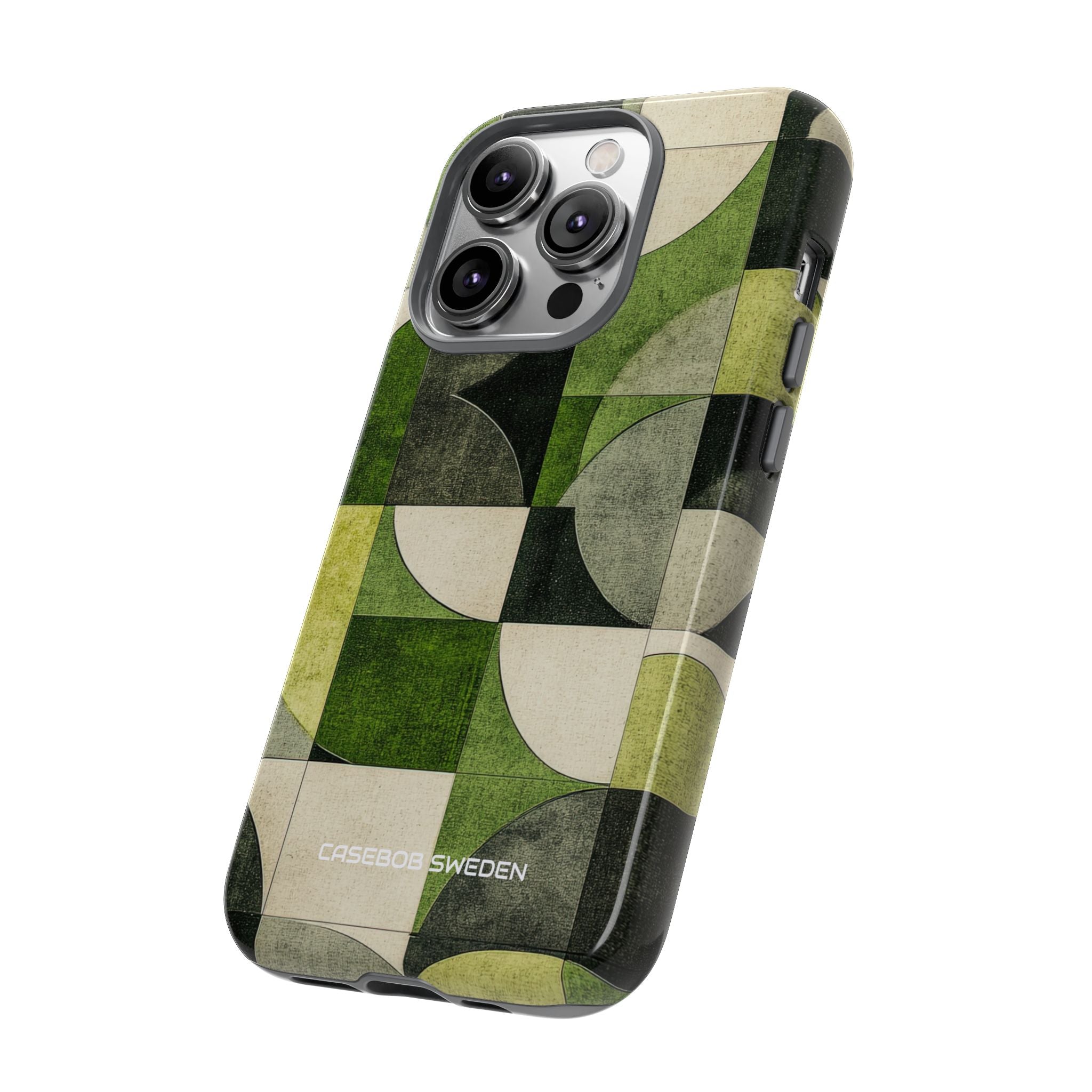 Green Geometric Harmony - Tough iPhone 14 Phone Case