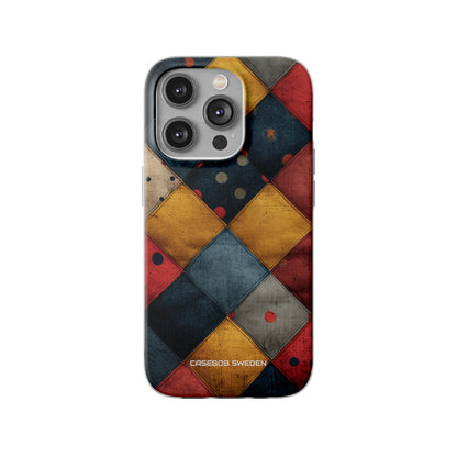 Blue Red Patchwork - Flexi iPhone 14 Phone Case