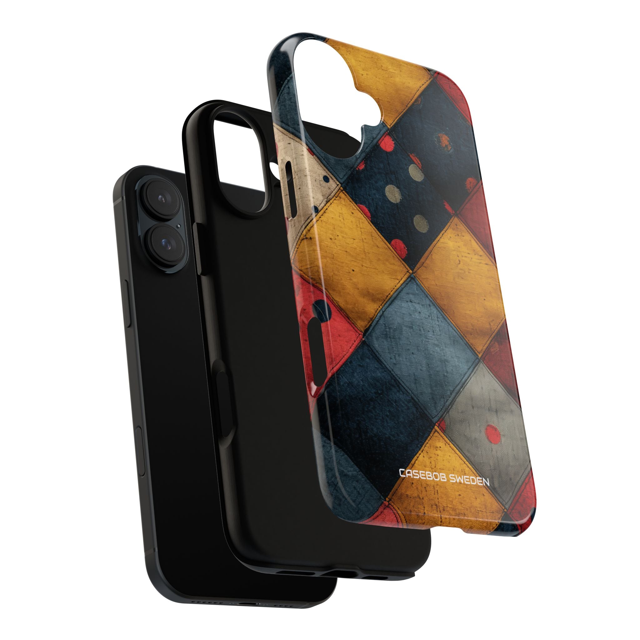 Blue Red Patchwork - Tough iPhone 16 Phone Case