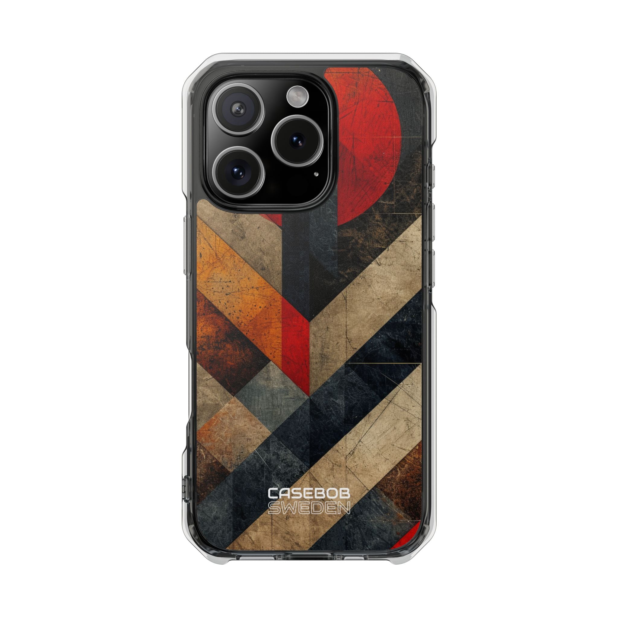 Crimson Circle Geometry iPhone 16 - Impact Clear+