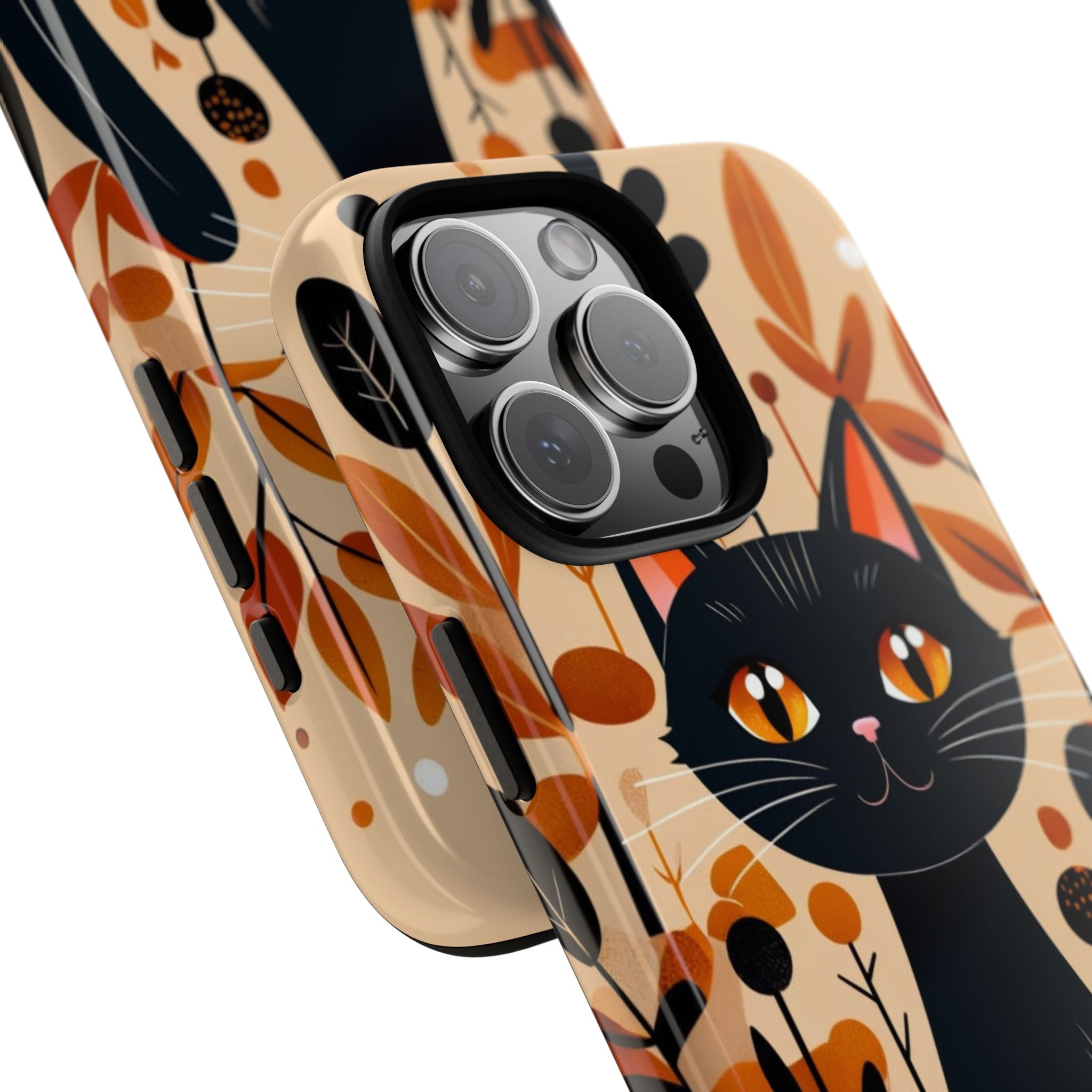 Black Cat Glow iPhone 16 Pro Max Case - Tough