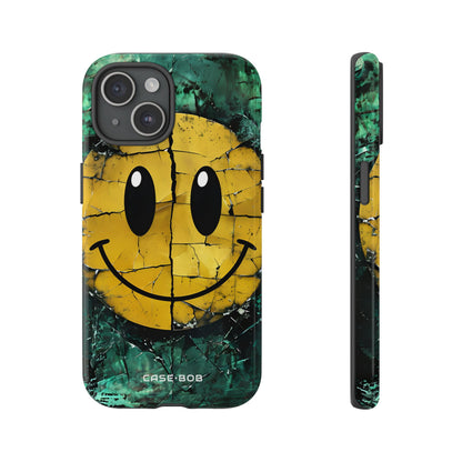 Cracked Smiley iPhone 15 Case - Tough