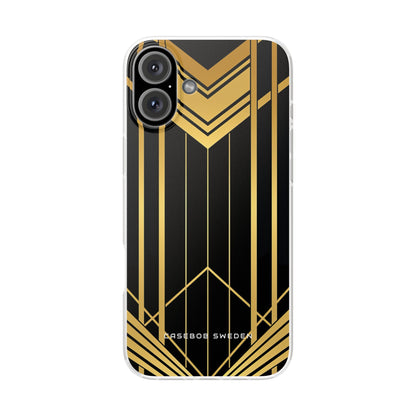 "Golden Art Deco Symmetry in Geometric Elegance" iPhone 16 - Flexi Phone Case