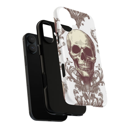 Gothic Skulls and Ornate Foliage iPhone 16 | Tough+ Phone Case