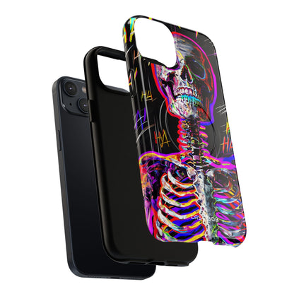 Neon Skeleton Laugh iPhone 14 Plus Case - Tough+