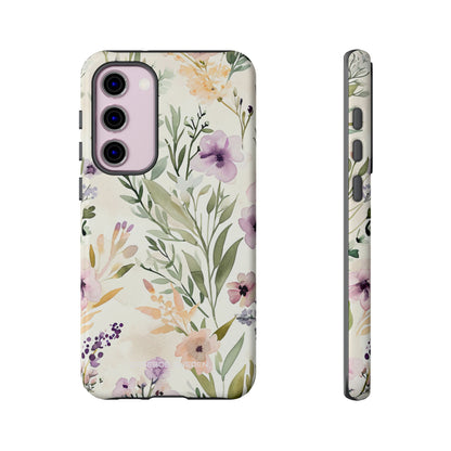 Soft Green Lavender Floral Pattern - Tough Samsung S23 Phone Case