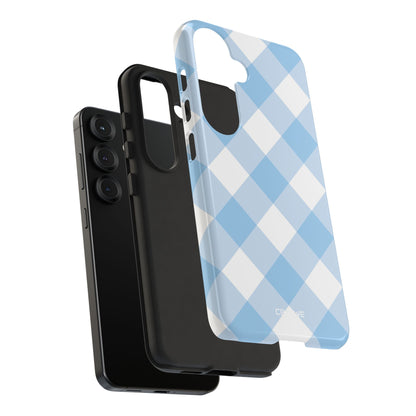 Soft Blue Gingham Elegance - Samsung Case