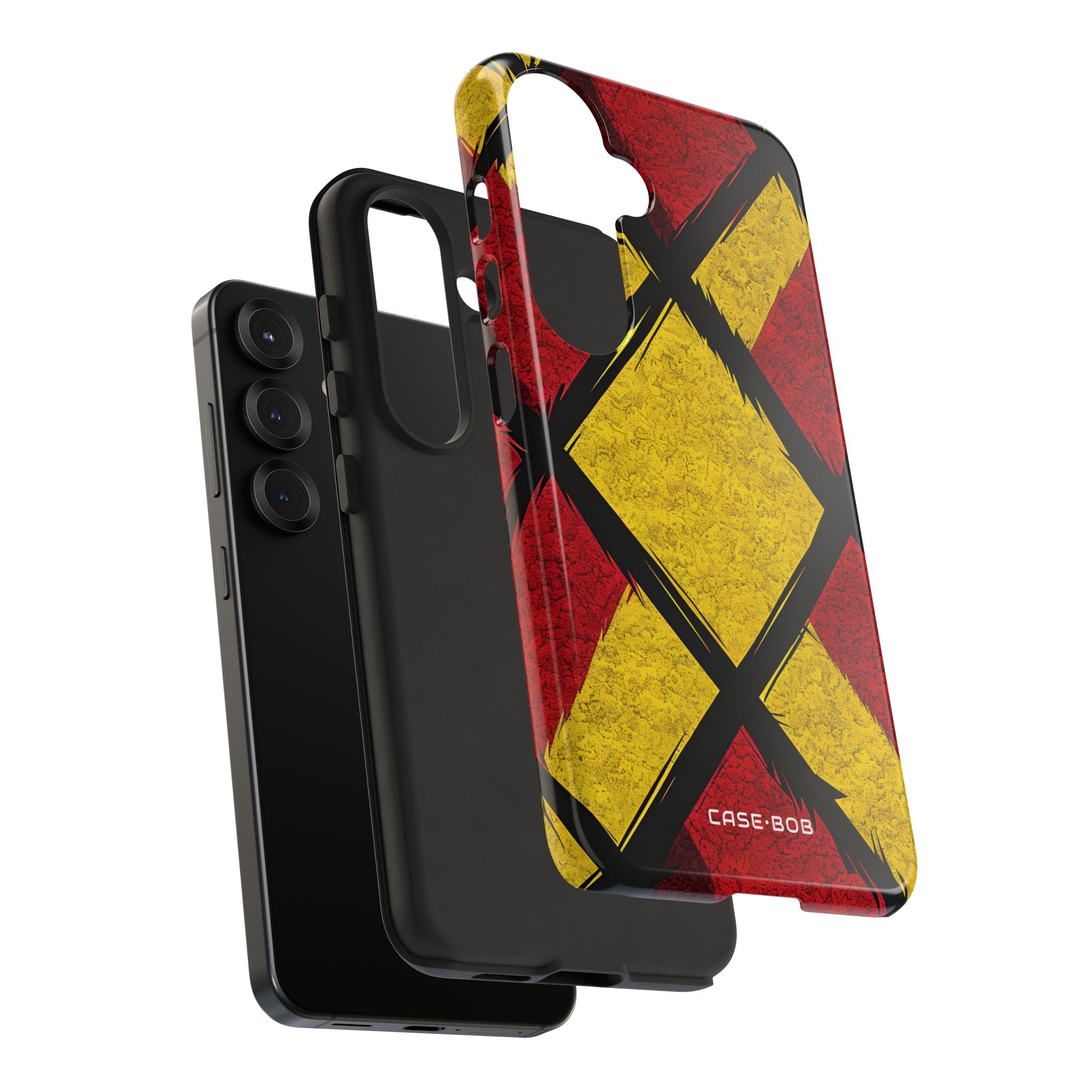 Cracked Diamond Grid Samsung S25 Case - Tough