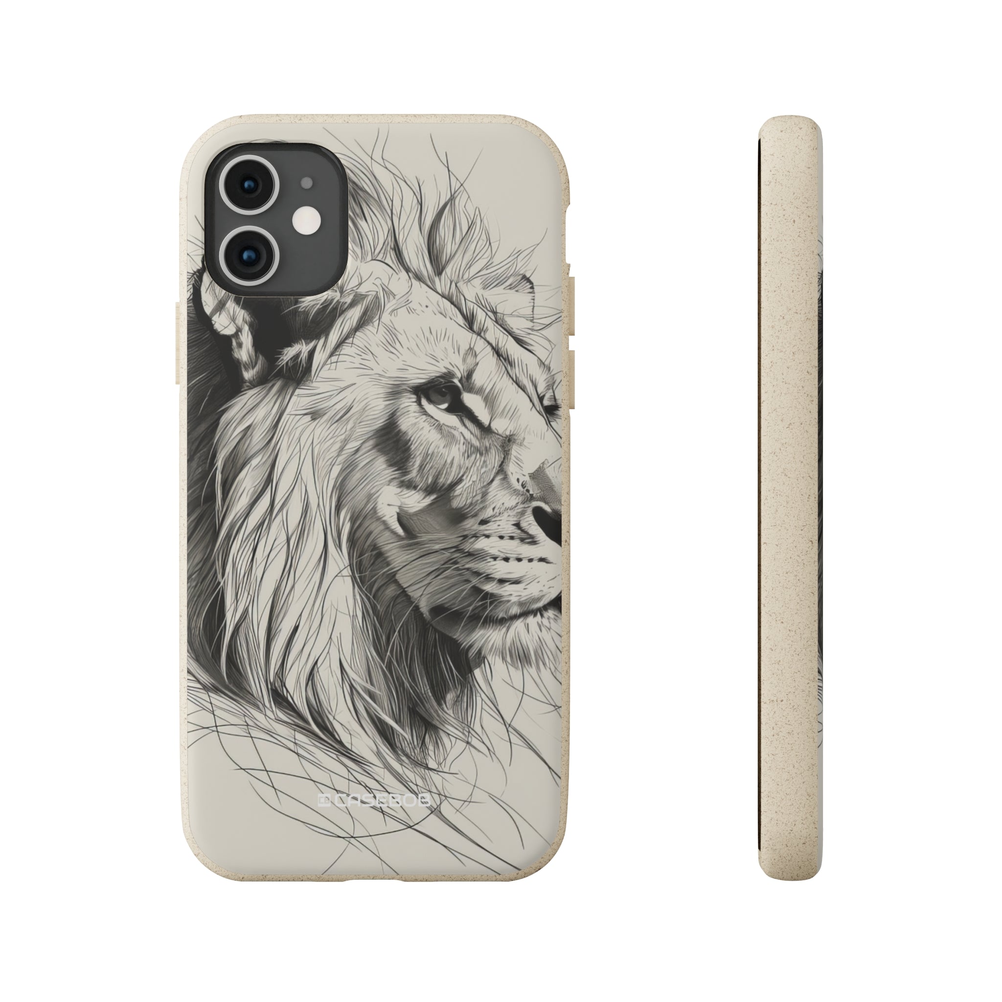 Majestic Linework Lion | Biodegradable Phone Case