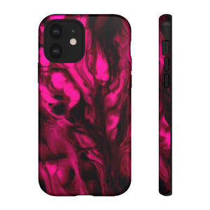 Bright Pink Ink Art iPhone Case (Protective) iPhone 12 Glossy Phone Case