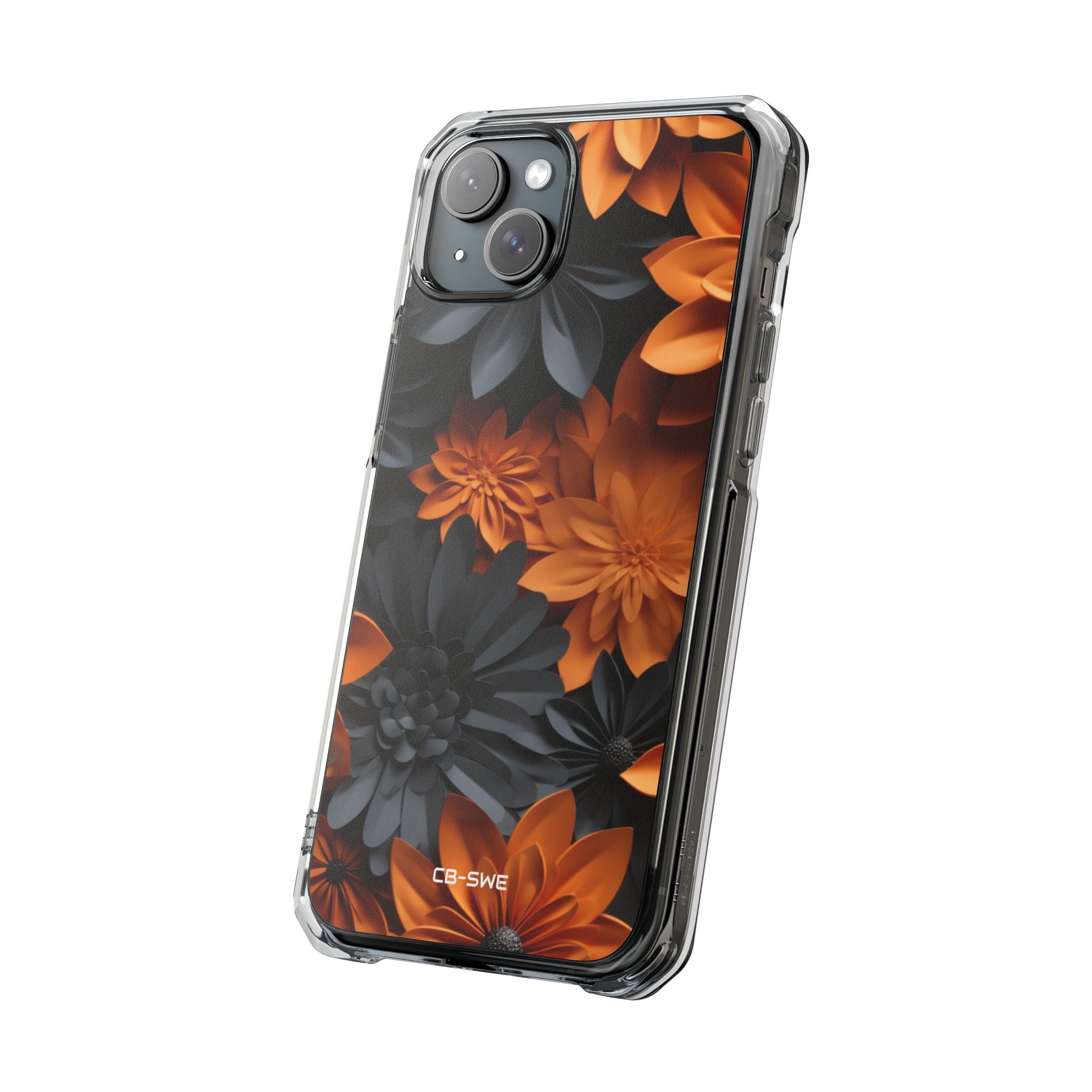 Graphical Orange Florals iPhone Case - Impact