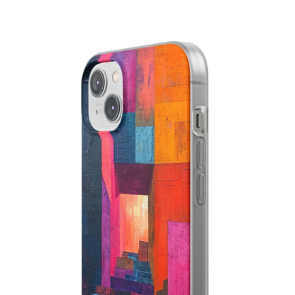 Pink Orange Geometry - Flexi iPhone 14 Phone Case