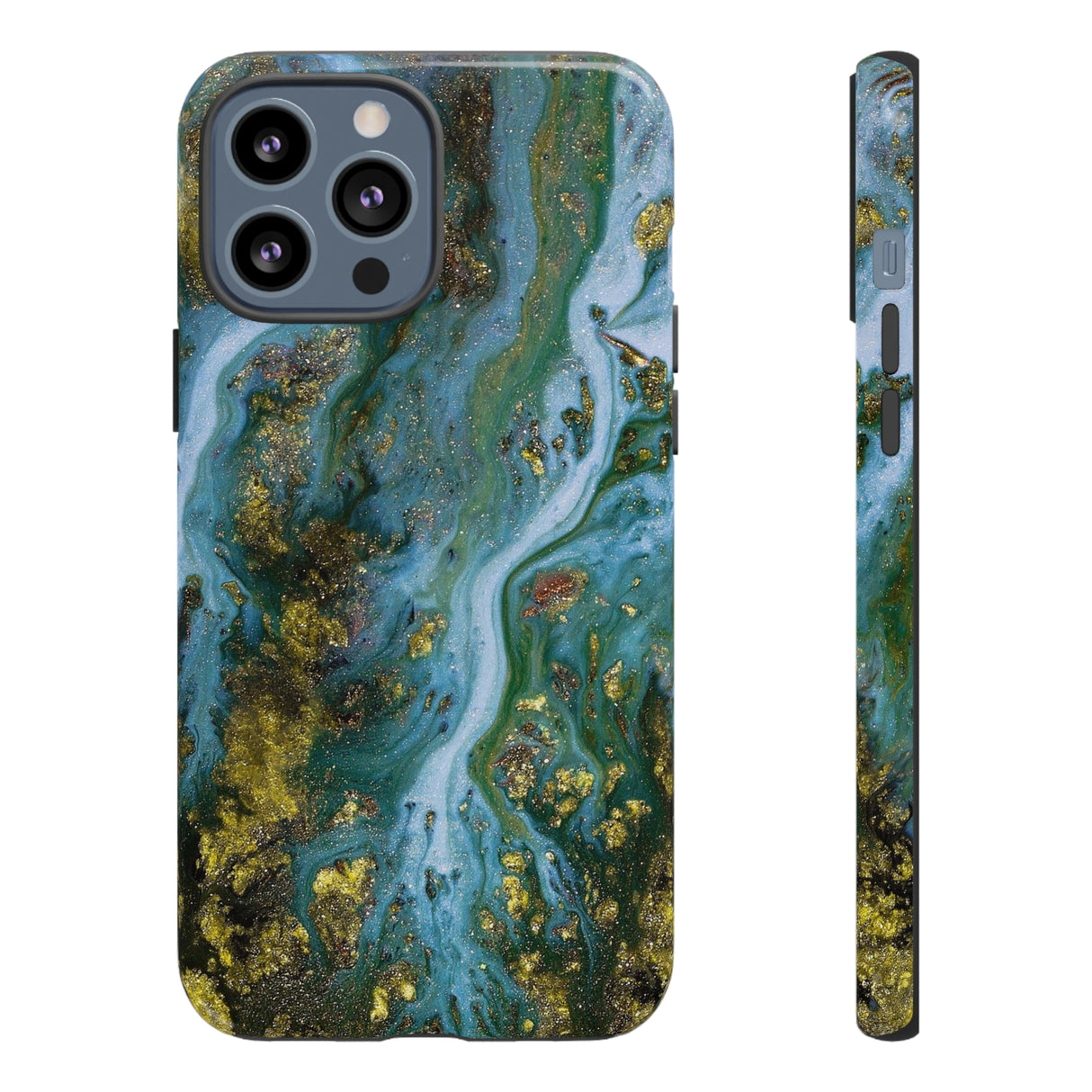 Ocean Blue Ink Art iPhone Case (Protective) iPhone 13 Pro Max Glossy Phone Case