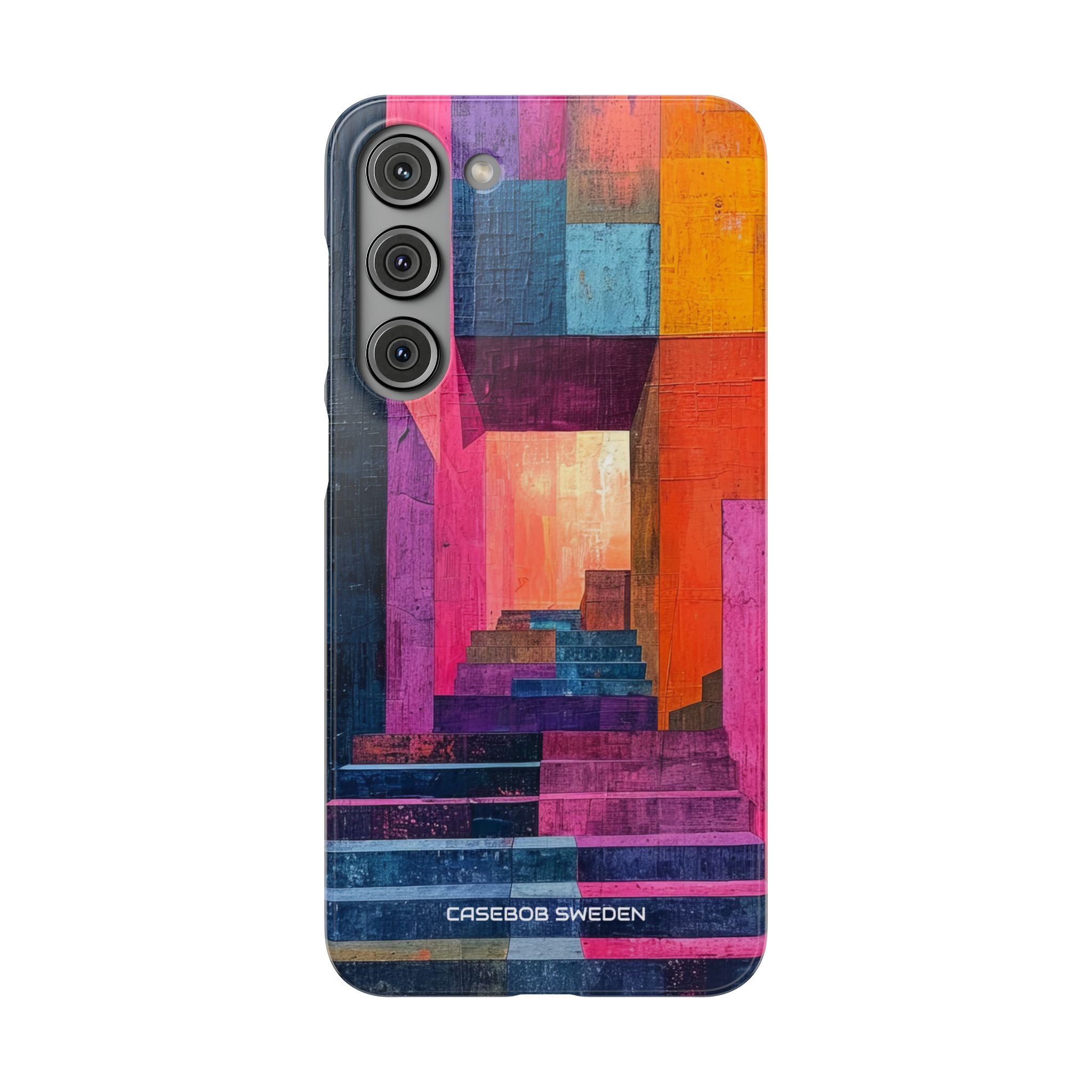 Pink Orange Geometry - Slim Samsung S23 Phone Case