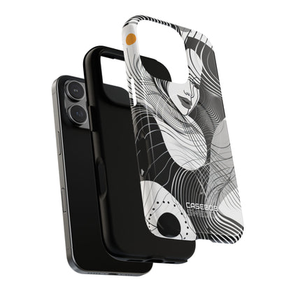 Orange Wave Motion iPhone 16 - Tough+