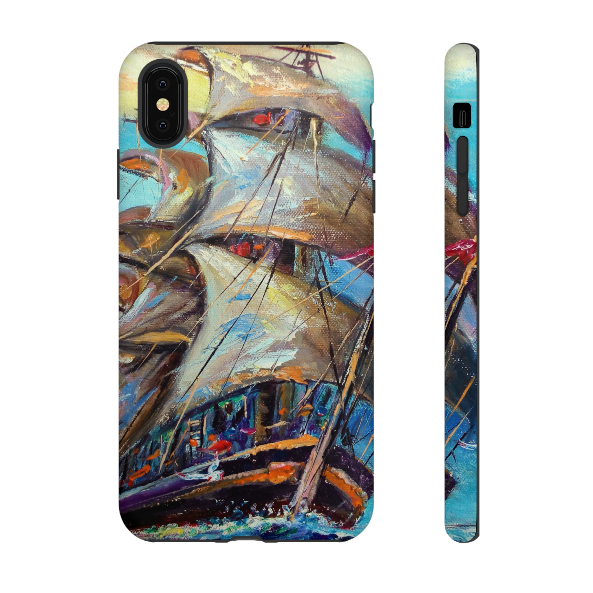 Oil painting - Sailboat - Protective Phone Case