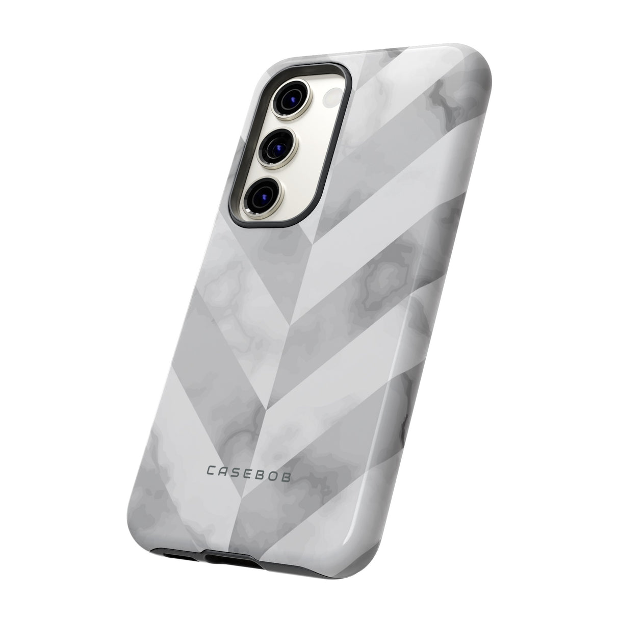 White Herringbone - Protective Phone Case