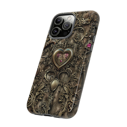 Antique Gold Lockets & Keys - Protective Phone Case