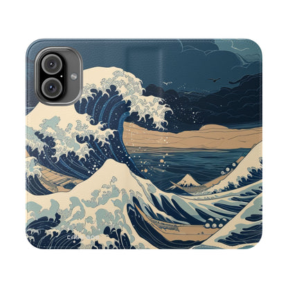 Cresting Navy Wave - iPhone 16  Case - Wallet
