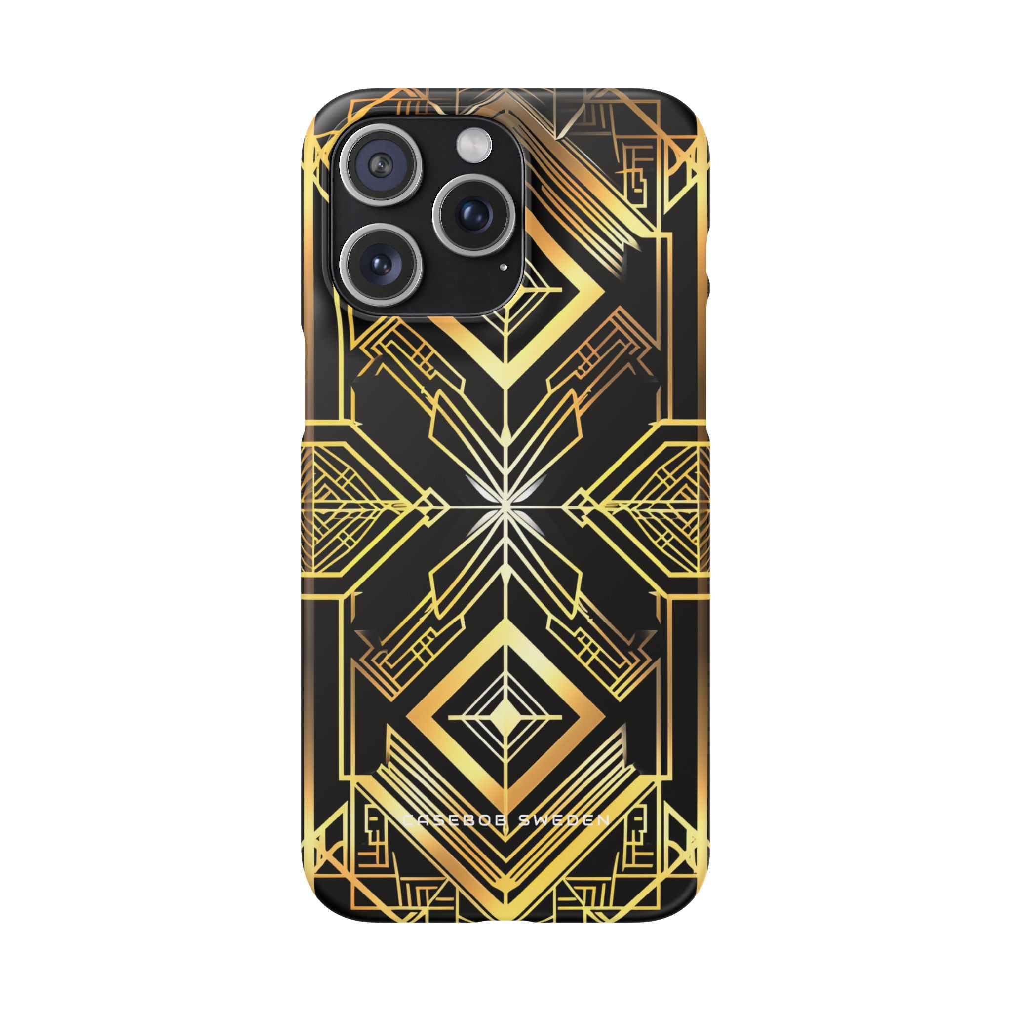 Golden Geometric Opulence iPhone 15 - Slim Phone Case