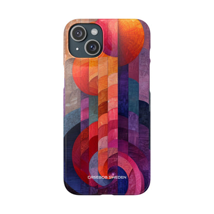 Purple Orange Abstract - Slim iPhone 15 Phone Case