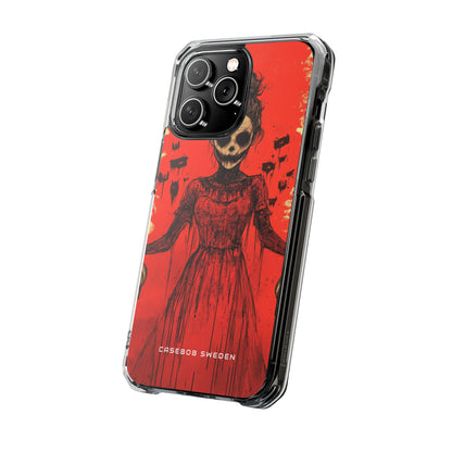 Haunting Scarlet Descent iPhone 14 - Clear Impact Phone Case