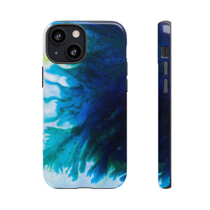 Blue Liquid Ink Art - Protective Phone Case