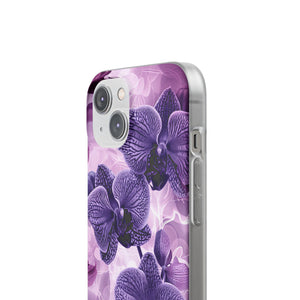 Strahlendes Orchideen-Design | Handyhülle für iPhone (flexible Hülle) 