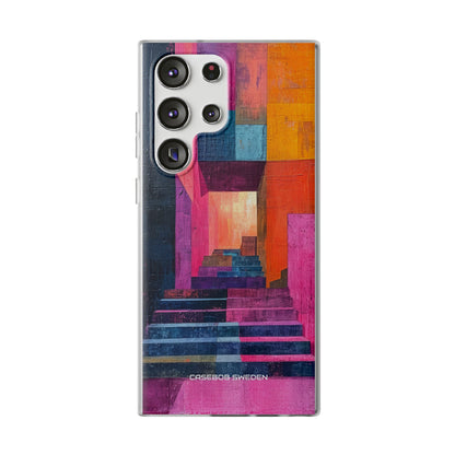 Pink Orange Geometry - Flexi Samsung S23 Phone Case