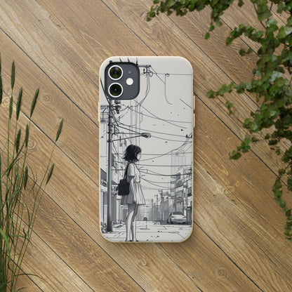 Urban Solitude Sketch | Biodegradable Phone Case