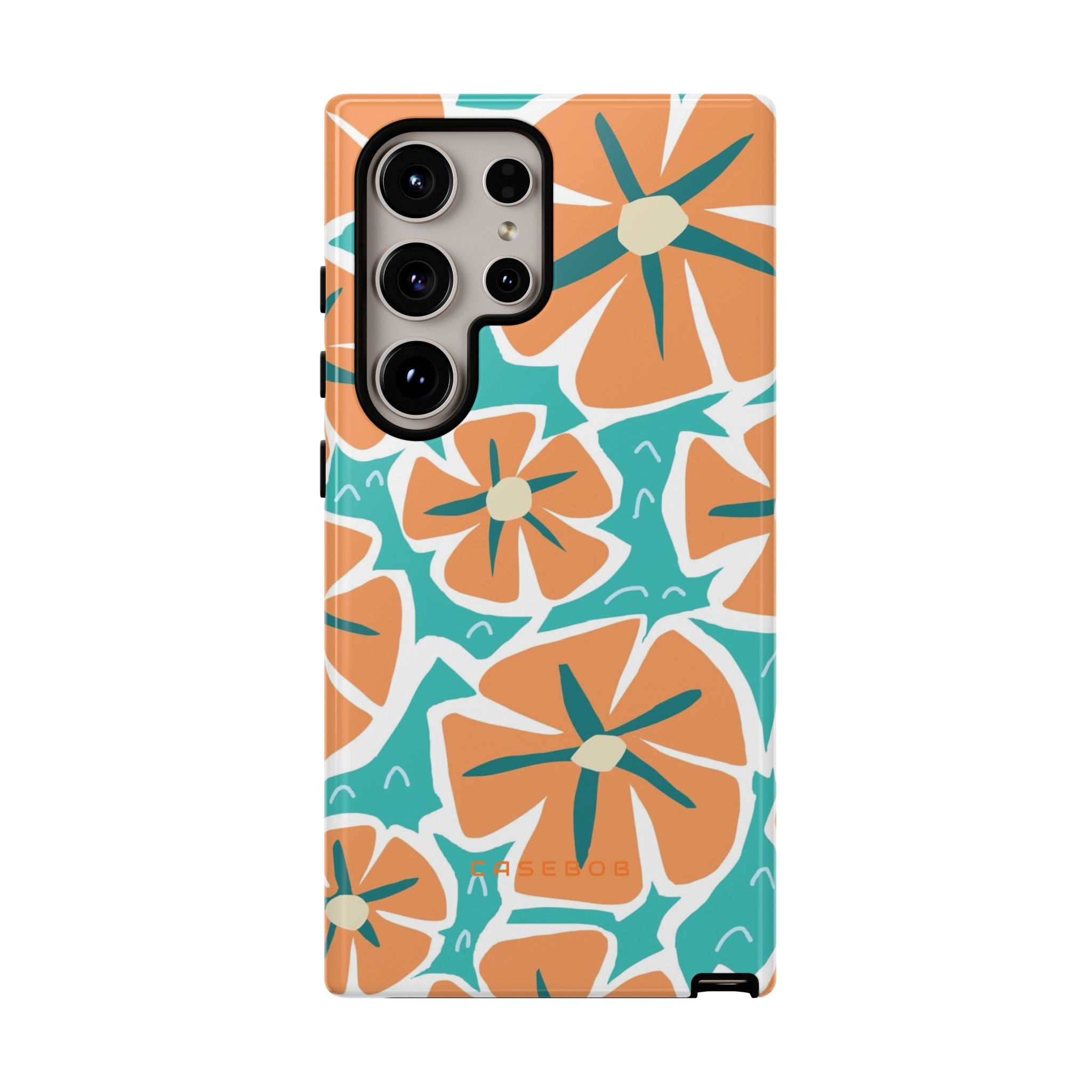 Orange Happy Flower - Protective Phone Case