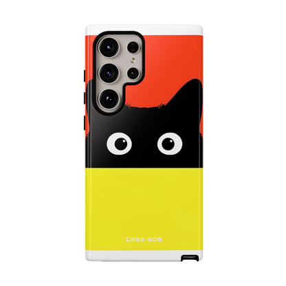 Peekaboo Cat Crimson Samsung S24 Ultra Case - Tough
