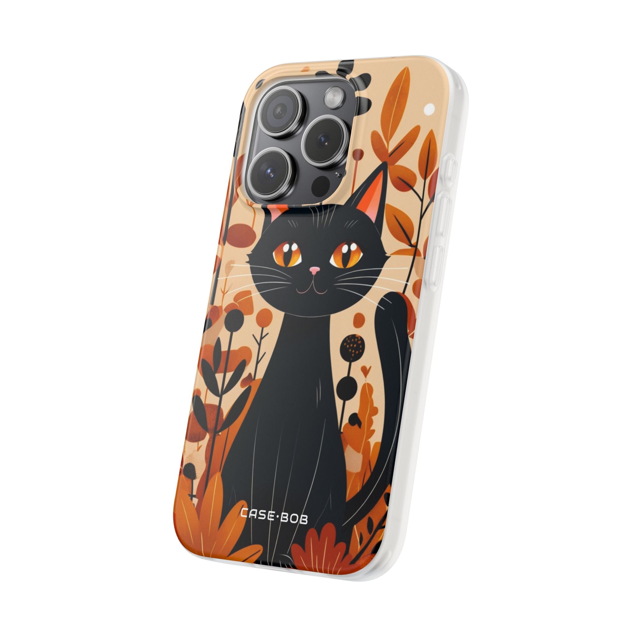 Black Cat Glow iPhone 15 Pro Case - Soft