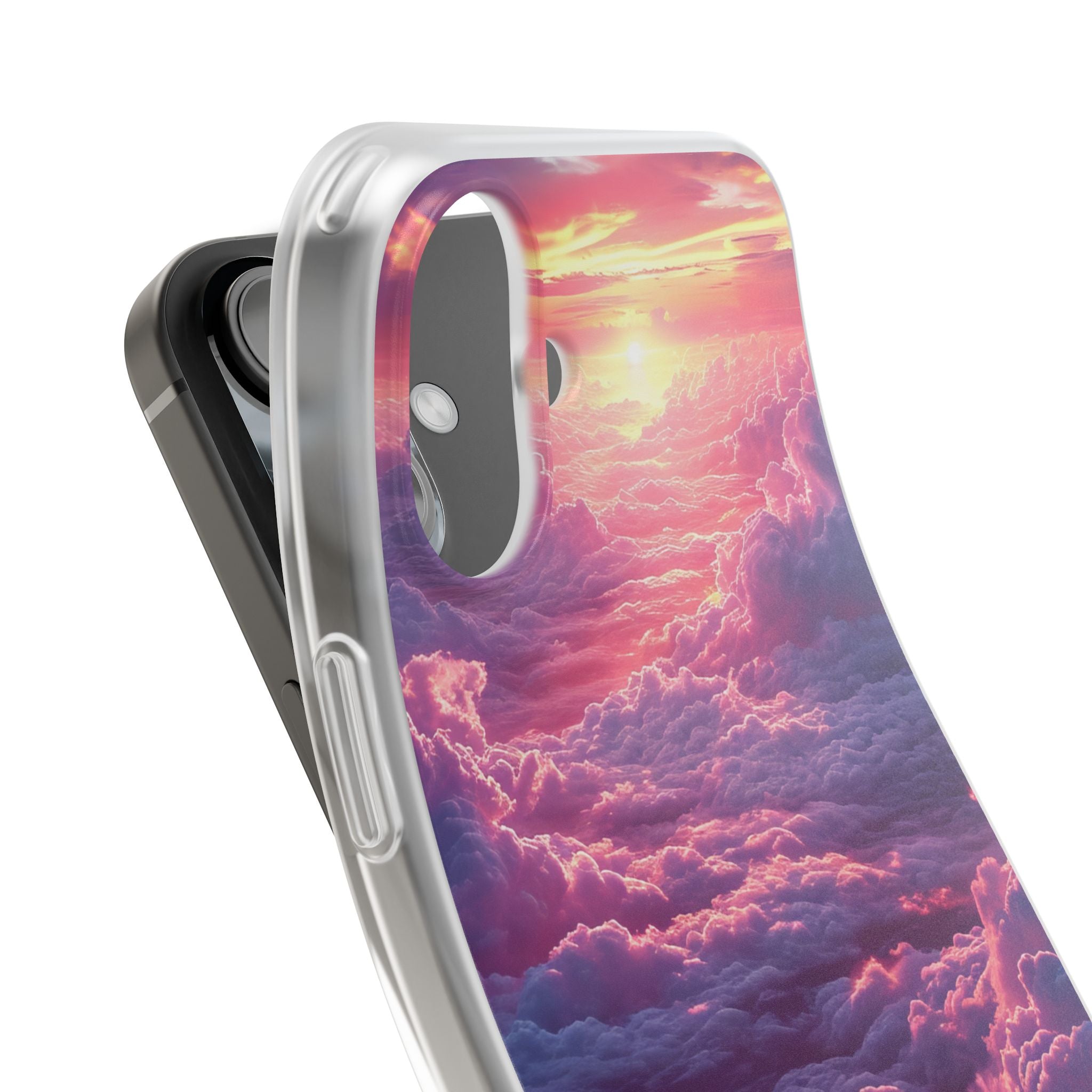 Pink Purple Clouds - Flexi iPhone 16 Phone Case