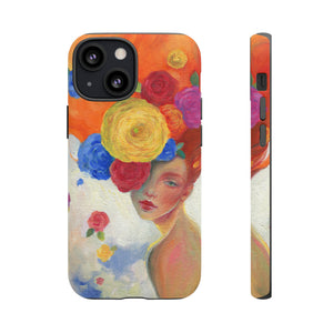 Oil Painting - Woman and Flowers - Protective Phone Case