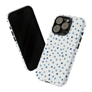 Blue Dots Pattern - Protective Phone Case