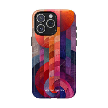 Purple Orange Abstract - Tough + MagSafe® iPhone 15 Phone Case