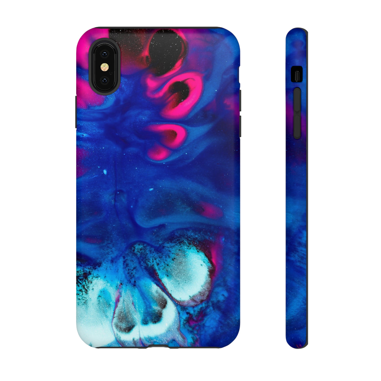 Bright Dark Blue Ink Art iPhone Case (Protective) iPhone XS MAX Matte Phone Case